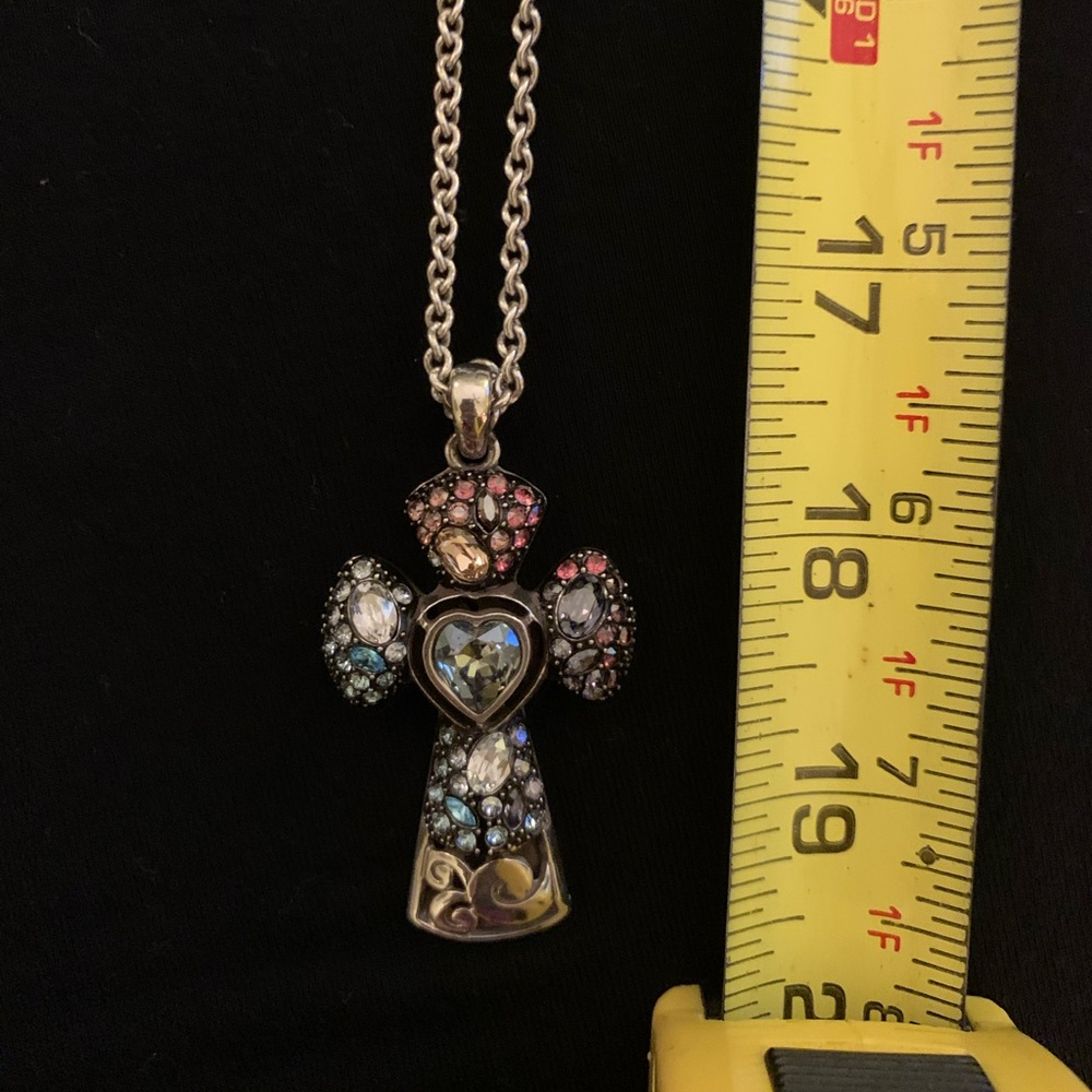 Brighton colorful crystal cross necklace.